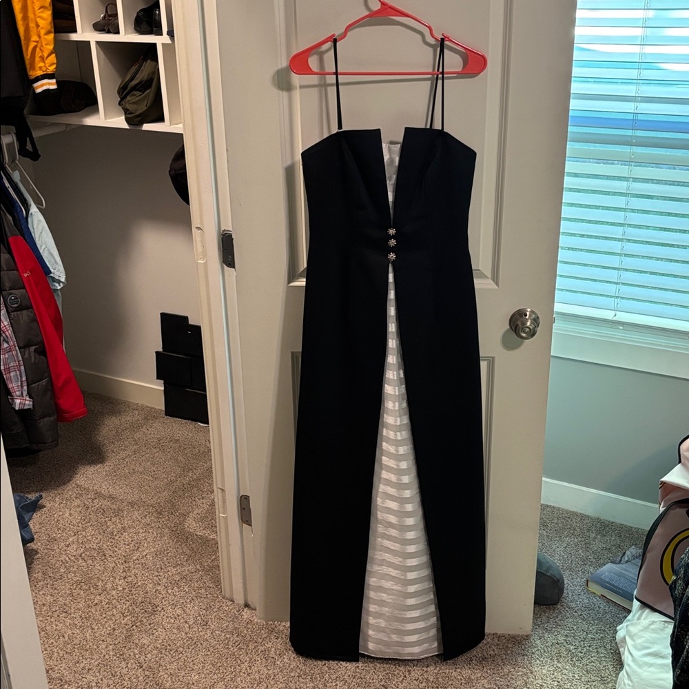 Cachet Black and White Evening Gown